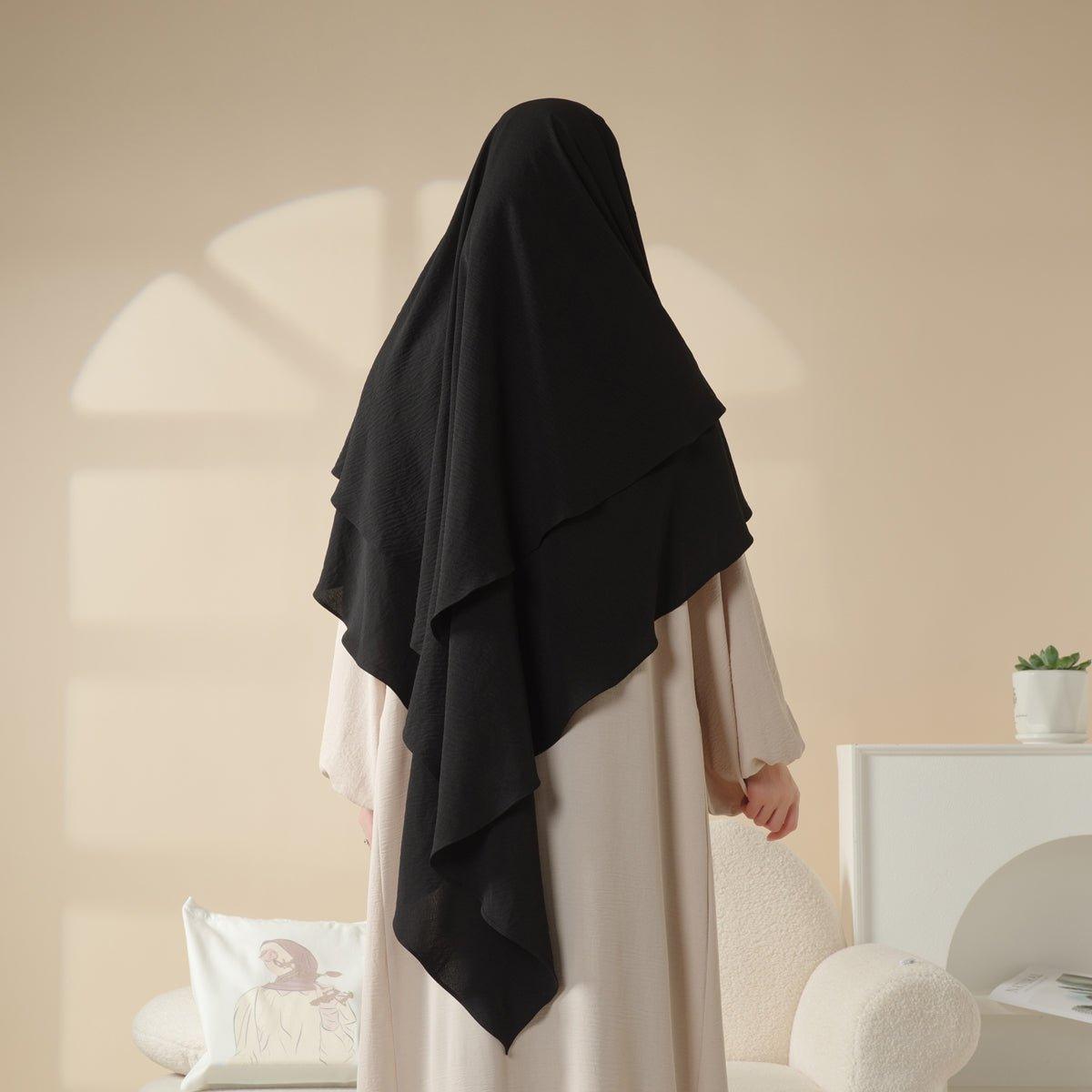 New Two-Layer Crepe Khimar (MK010)