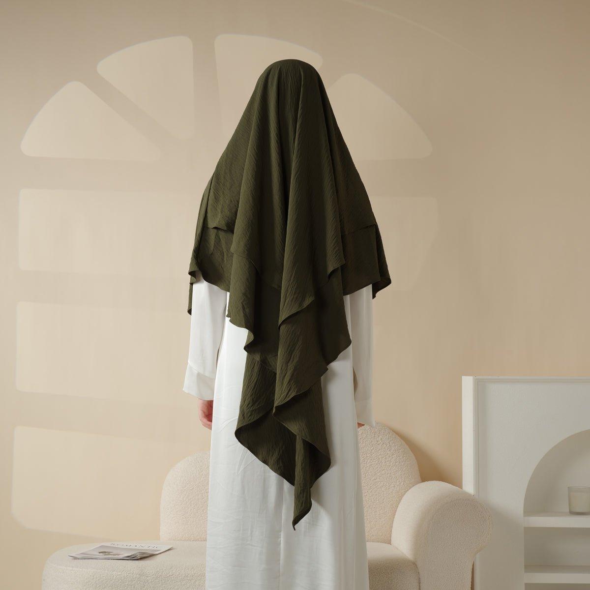 New Two-Layer Crepe Khimar (MK010)