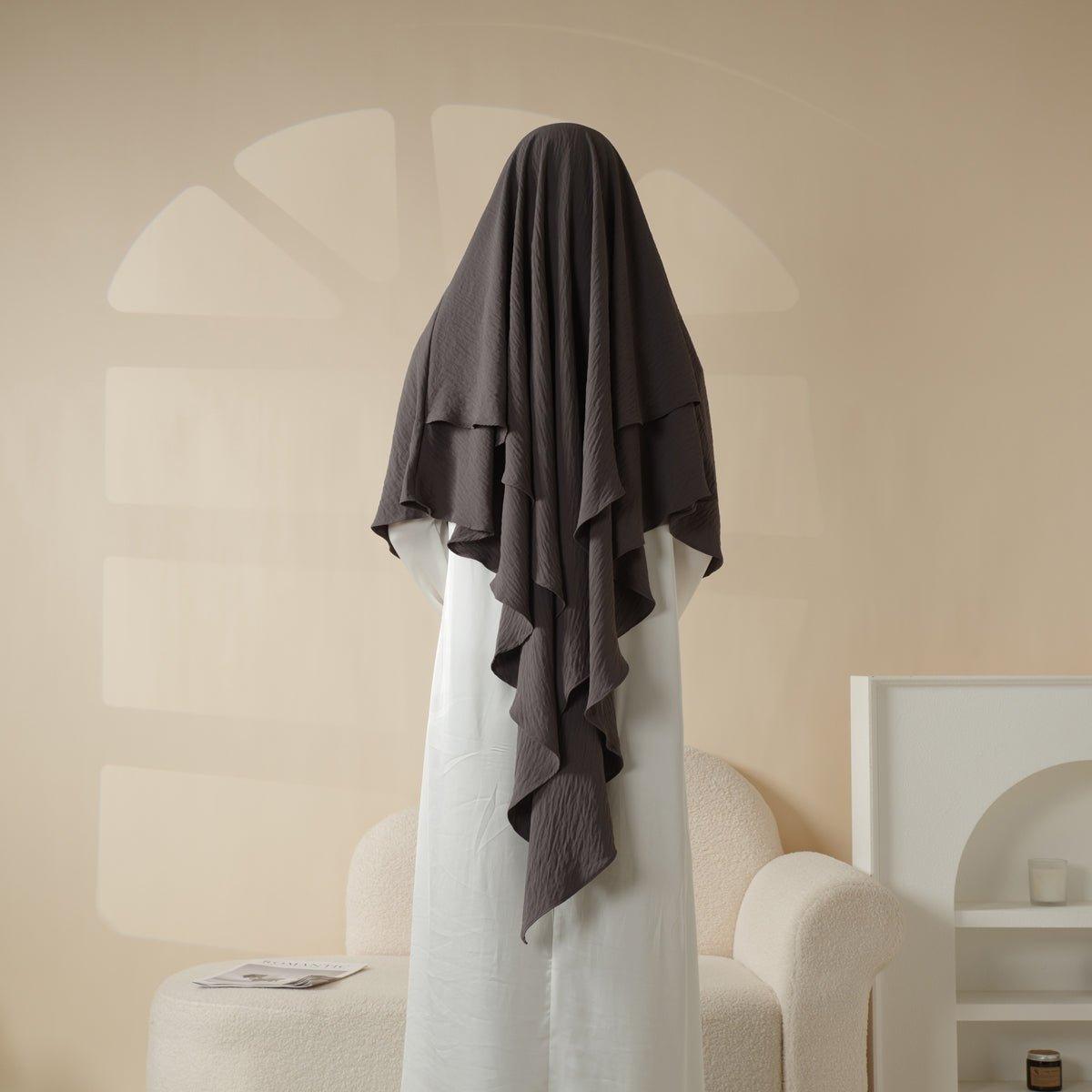 New Two-Layer Crepe Khimar (MK010)