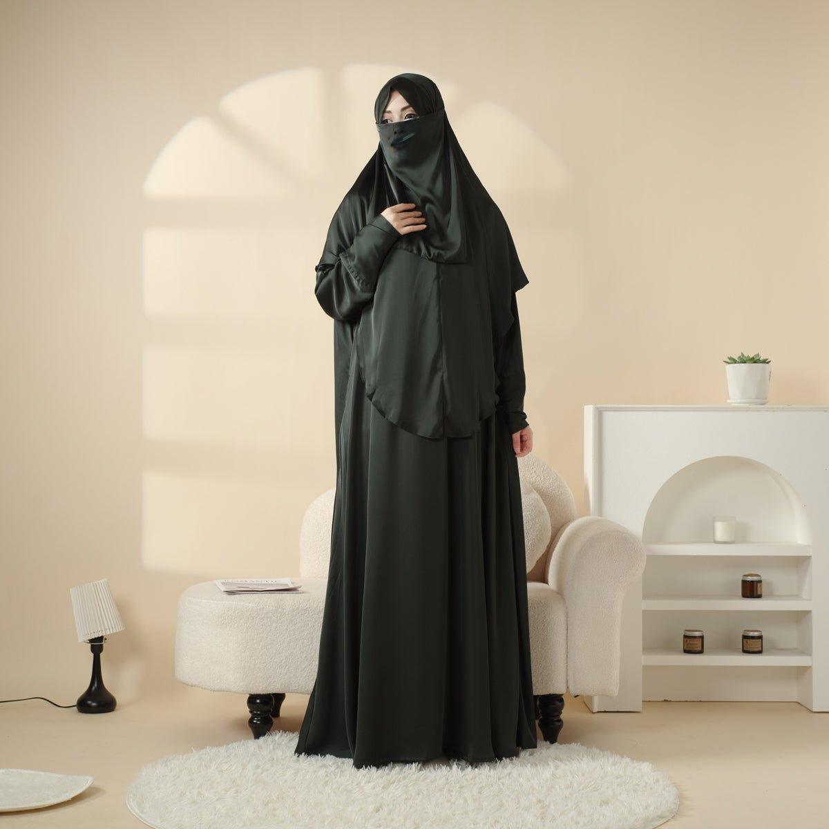 Abaya With Niqab and Khimar | Satin Niqab Khimar and Abaya (MK016)