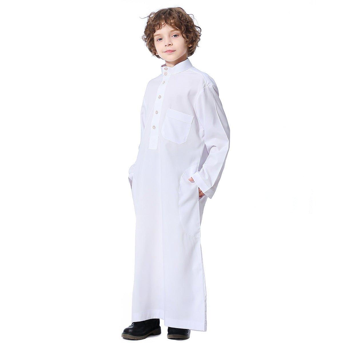 MKB003 Stand Up Collar Button Down Boys Thobe