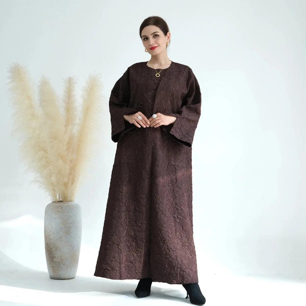 Winter Jacquard Pocket Abaya(MOA025)