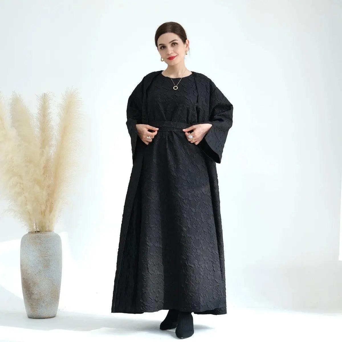Winter Jacquard Pocket Abaya(MOA025)