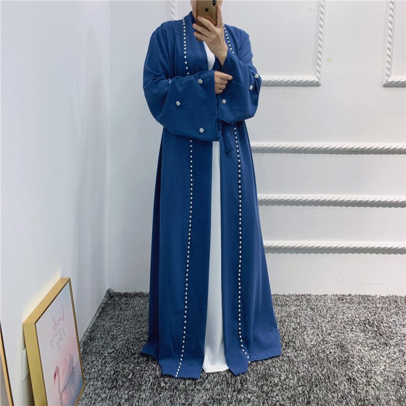 Beaded Open Abaya - Elegant & Temperament With Matching Belt (MOA090)