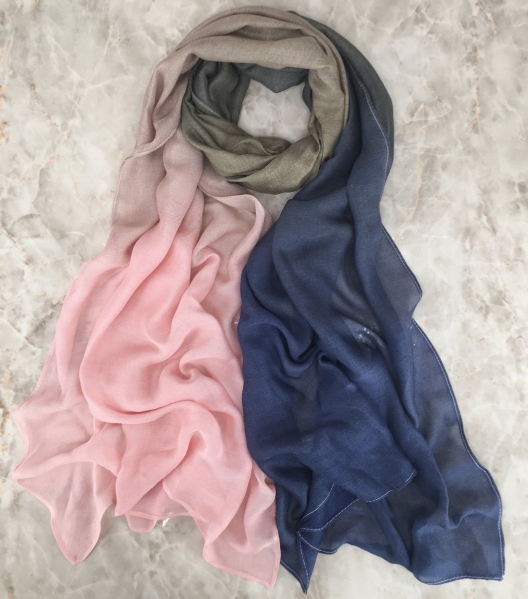 Modal Gradient Soft Hijab | Color Transition Hijab with Natural Flow (MH162)