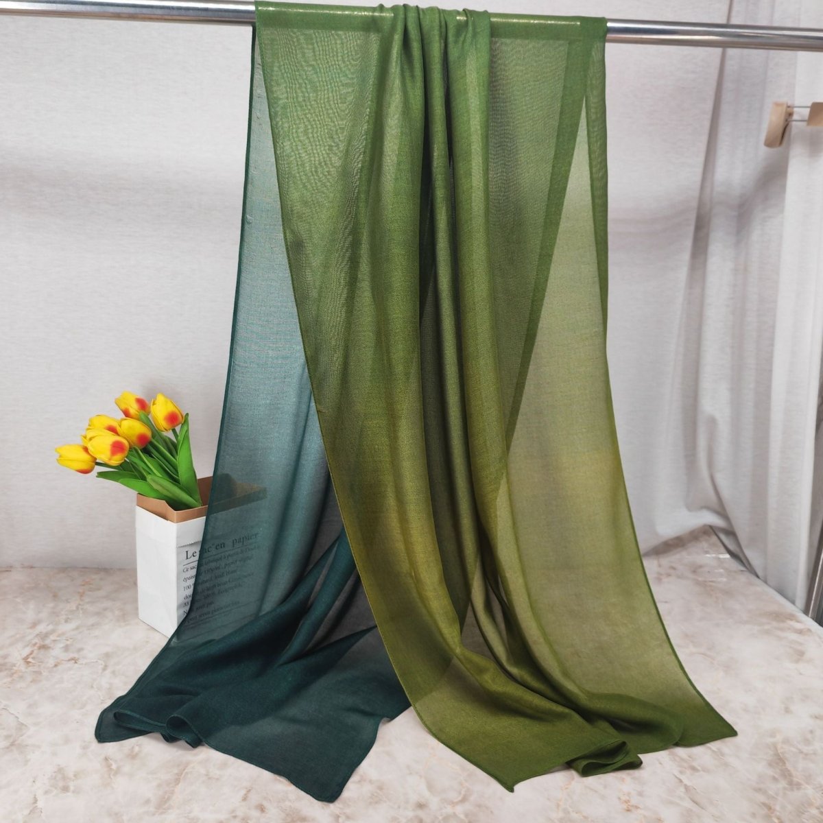 Modal Gradient Soft Hijab | Color Transition Hijab with Natural Flow (MH162)