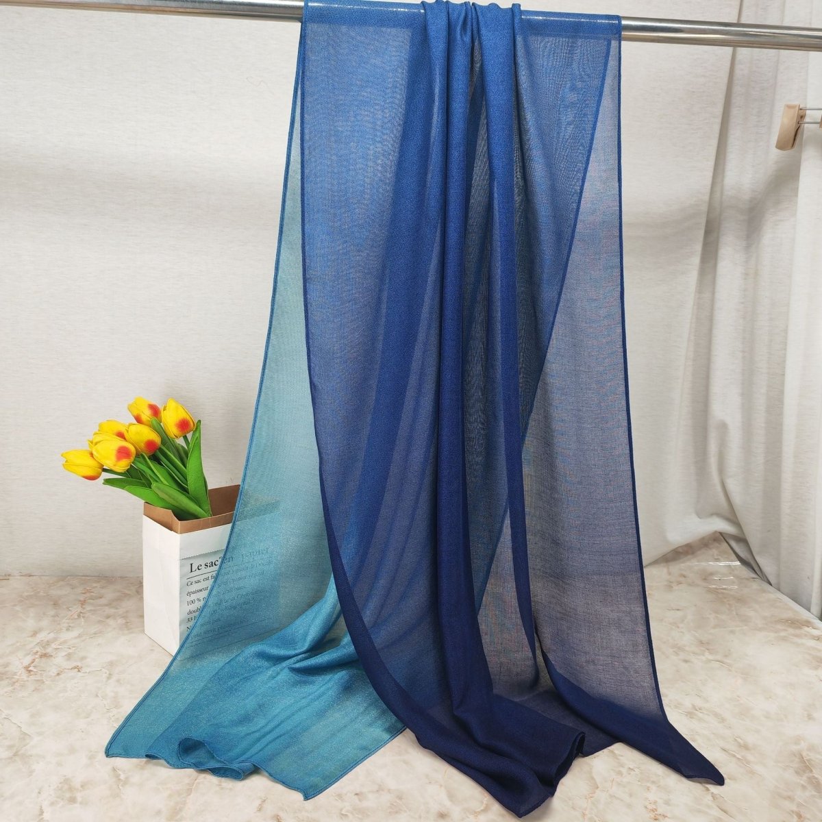 Modal Gradient Soft Hijab | Color Transition Hijab with Natural Flow (MH162)