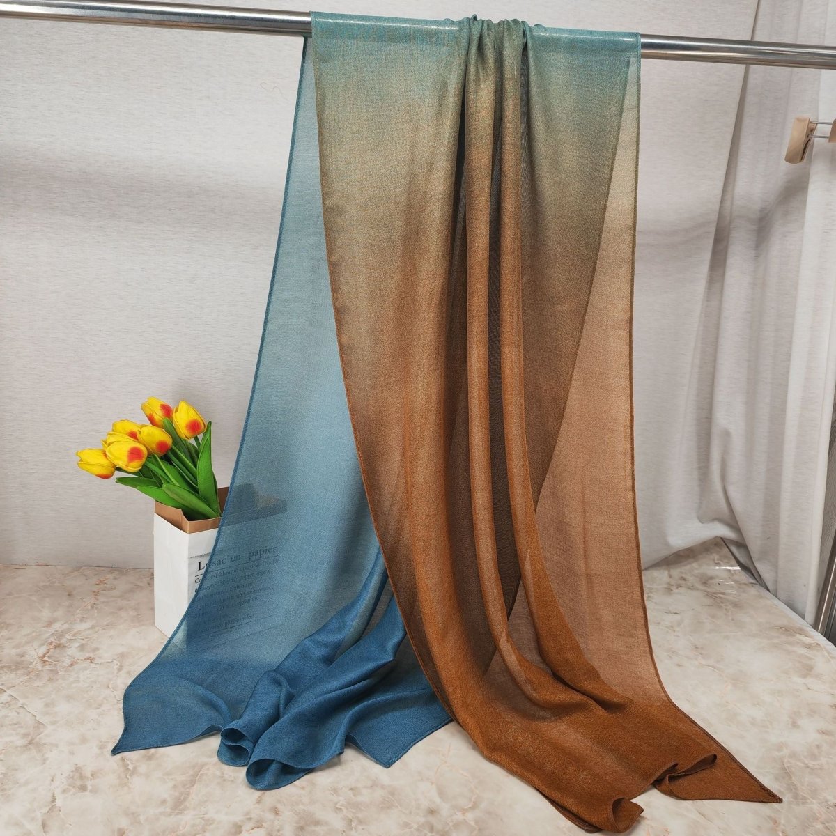 Modal Gradient Soft Hijab | Color Transition Hijab with Natural Flow (MH162)