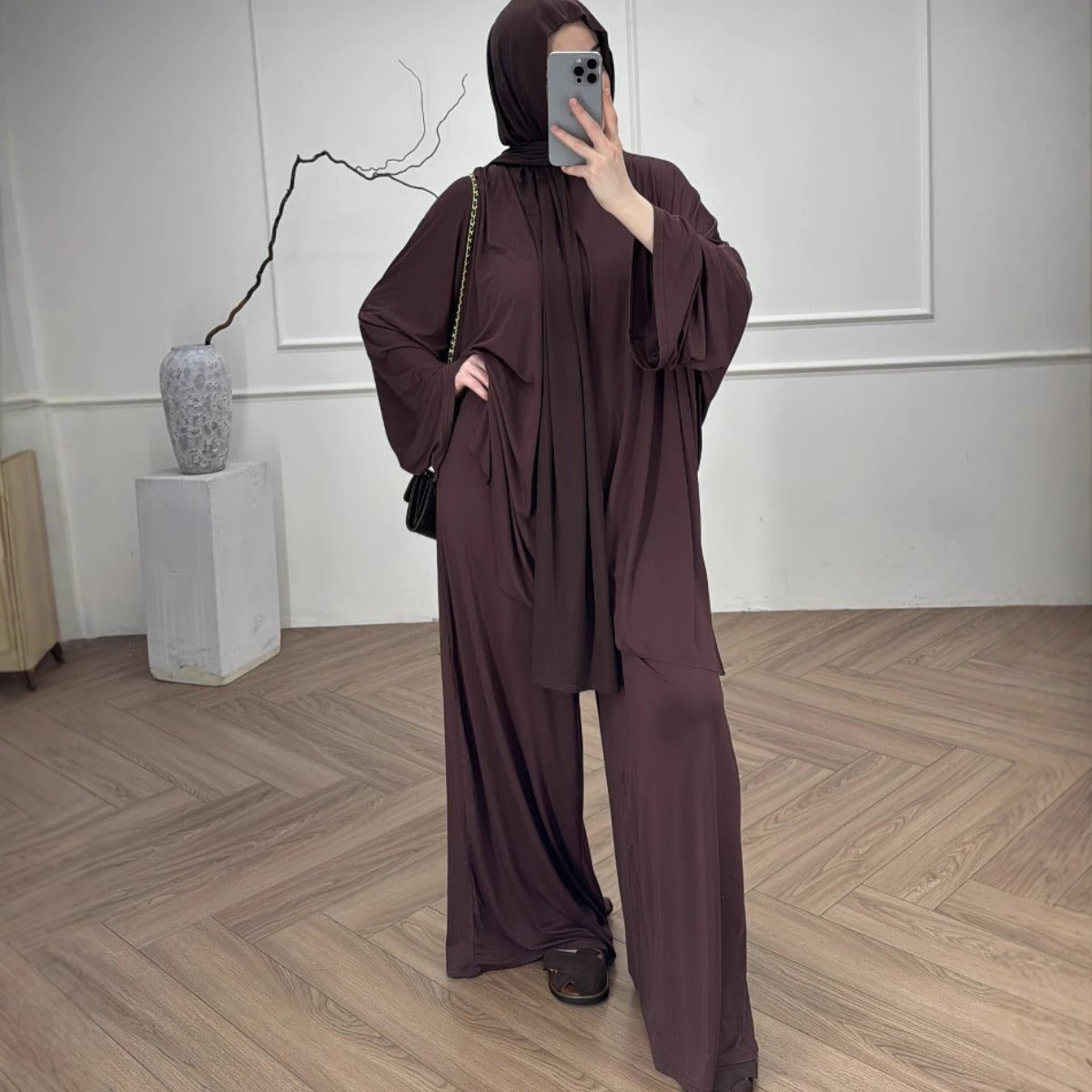 Modal Jersey Two-Piece Set | Muslim Women's Loose Fit Abaya (MS098)