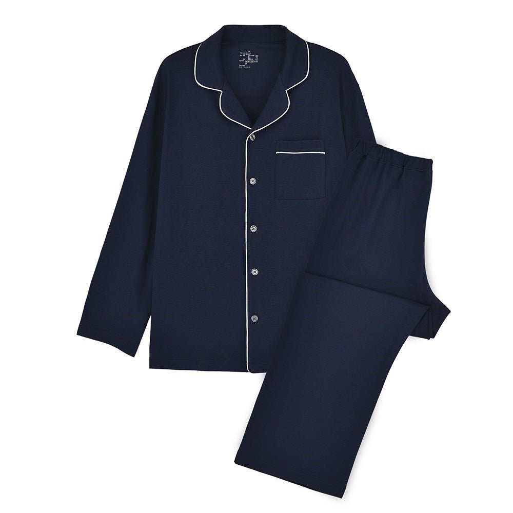 Modal Mixed Cotton Knitted Pajamas Couple Loungewear Set Soft and Smooth (MS085)