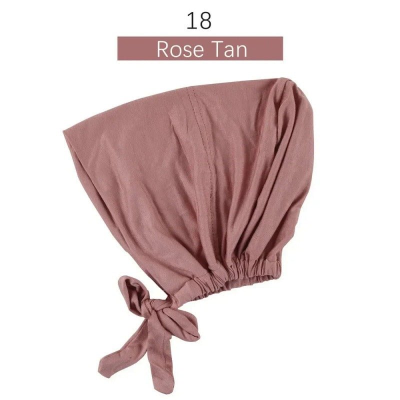 Stretch Cotton Tie-Back Under Cap | Adjustable Hijab Bonnet(MH200)