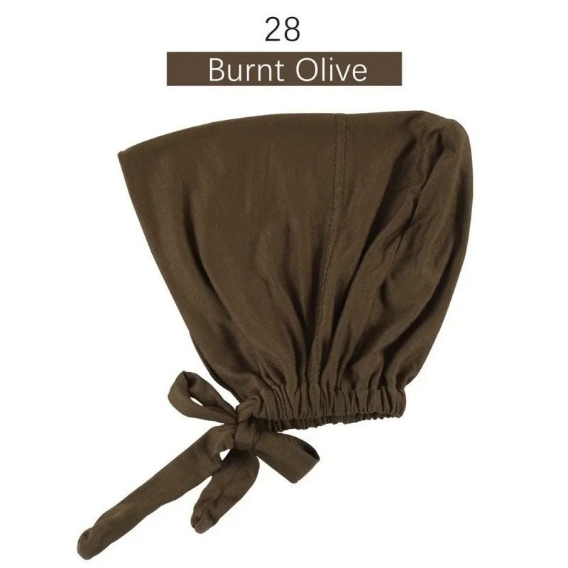 Stretch Cotton Tie-Back Under Cap | Adjustable Hijab Bonnet(MH200)