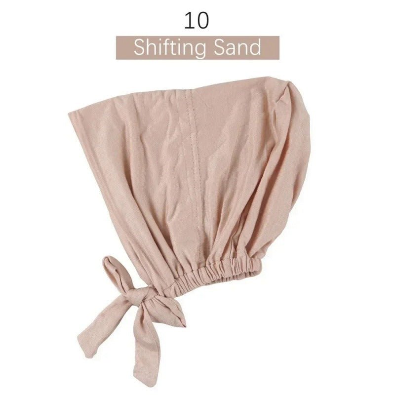Stretch Cotton Tie-Back Under Cap | Adjustable Hijab Bonnet(MH200)