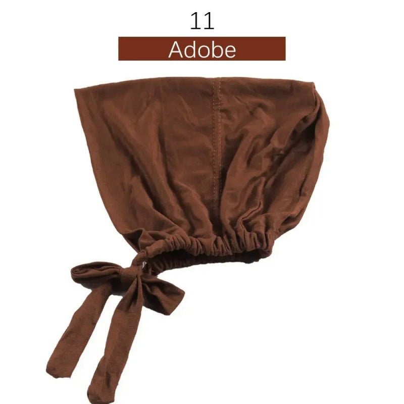 Stretch Cotton Tie-Back Under Cap | Adjustable Hijab Bonnet(MH200)