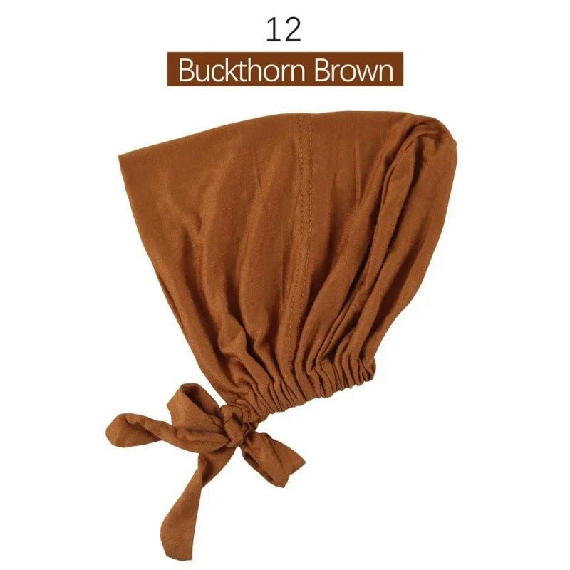 Stretch Cotton Tie-Back Under Cap | Adjustable Hijab Bonnet(MH200)