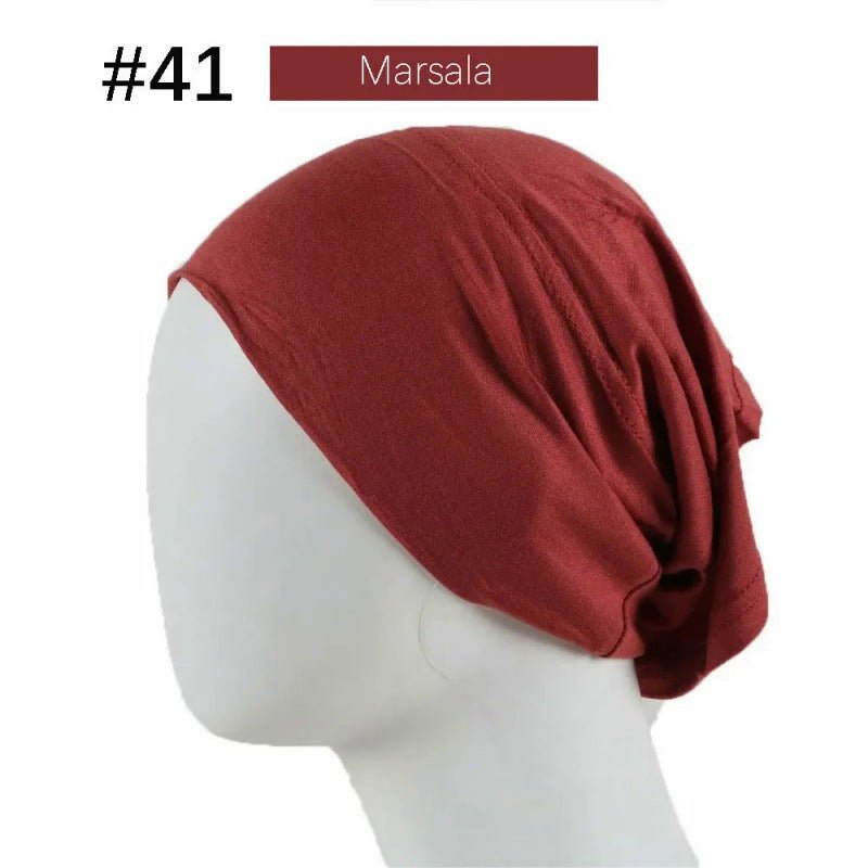 Mercerized Cotton Under Cap Hijab | Stretchy Tube Bonnet(MH198)