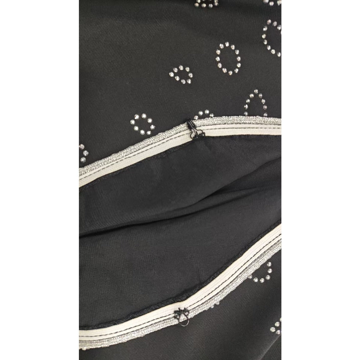 Modest Casual Black Diamond Embellished Loose Dress Abaya (MOA207)