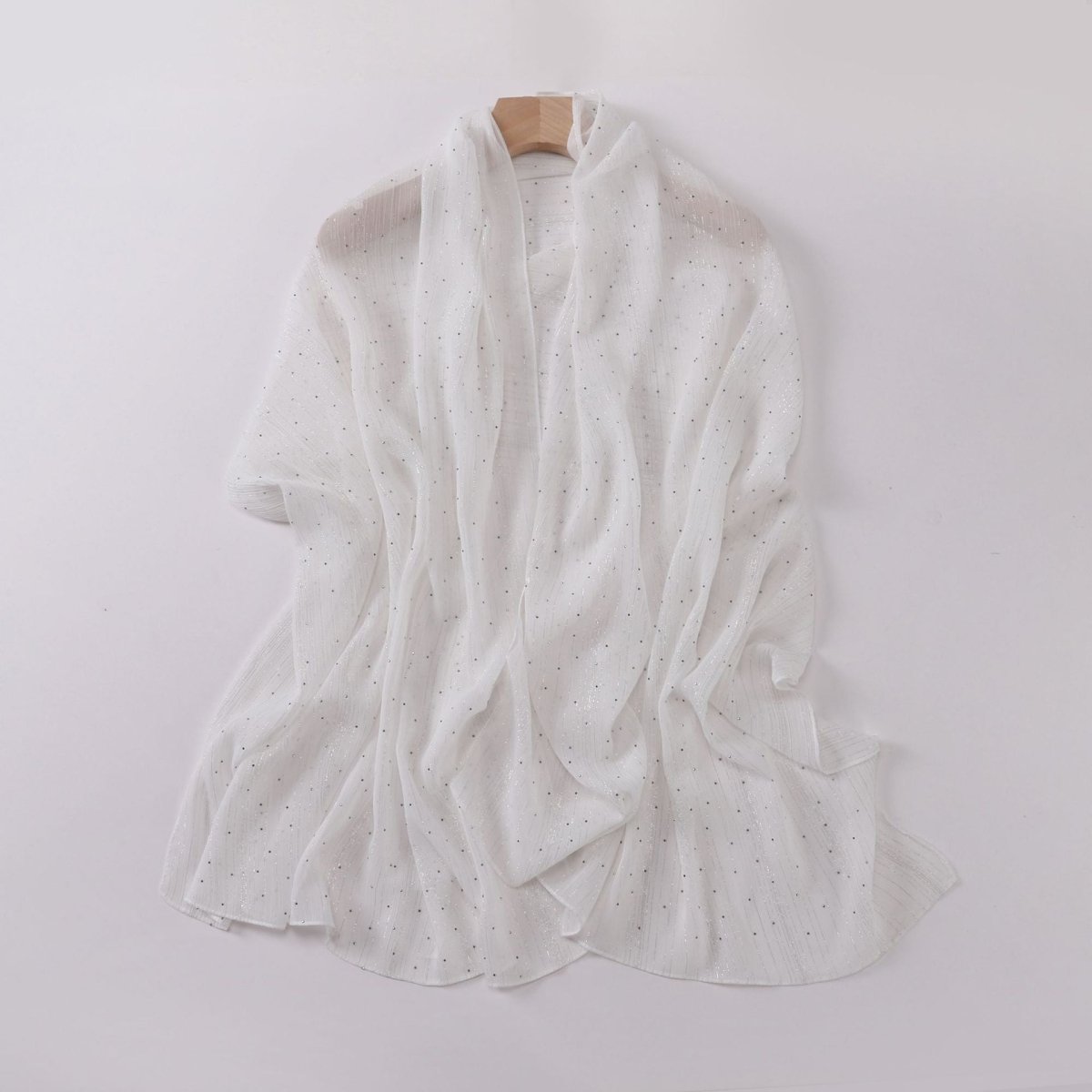 Modest Elegance Silver Crinkle Drape Hijab with Rhinestones (MH155)