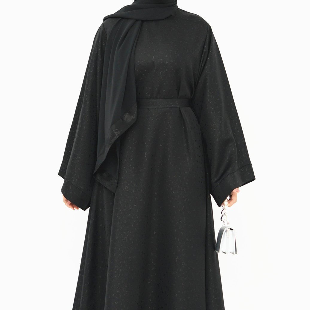 Modest Elegant Dress 3D Textured Printer with Flared Sleeves(MOA210)