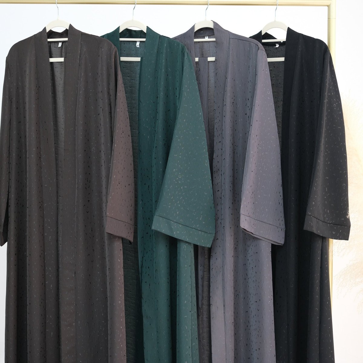 Modest Elegant Dress 3D Textured Printer with Flared Sleeves(MOA210)