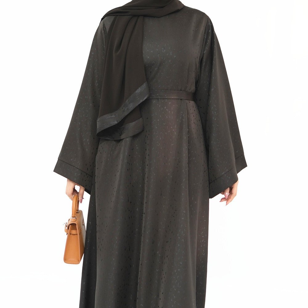 Modest Elegant Dress 3D Textured Printer with Flared Sleeves(MOA210)