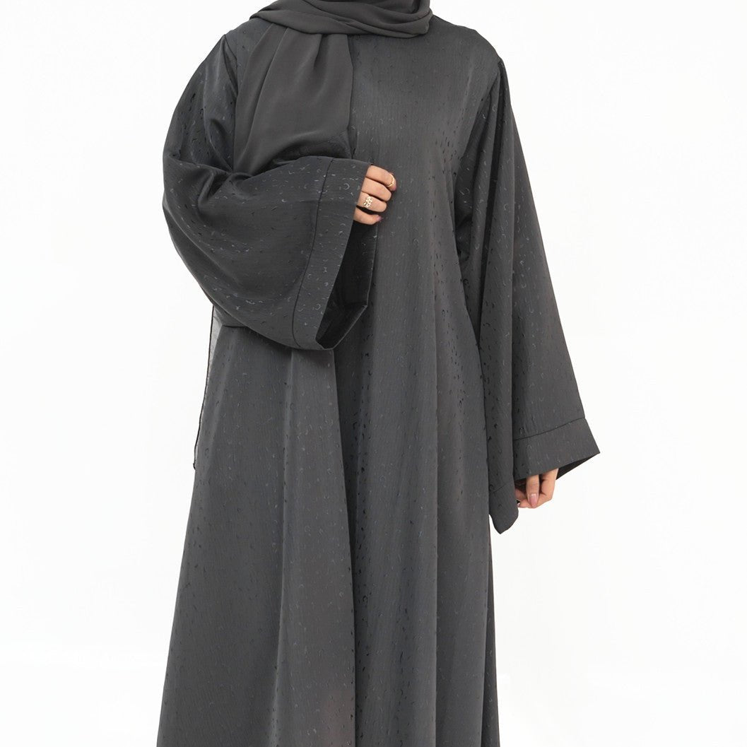 Modest Elegant Dress 3D Textured Printer with Flared Sleeves(MOA210)