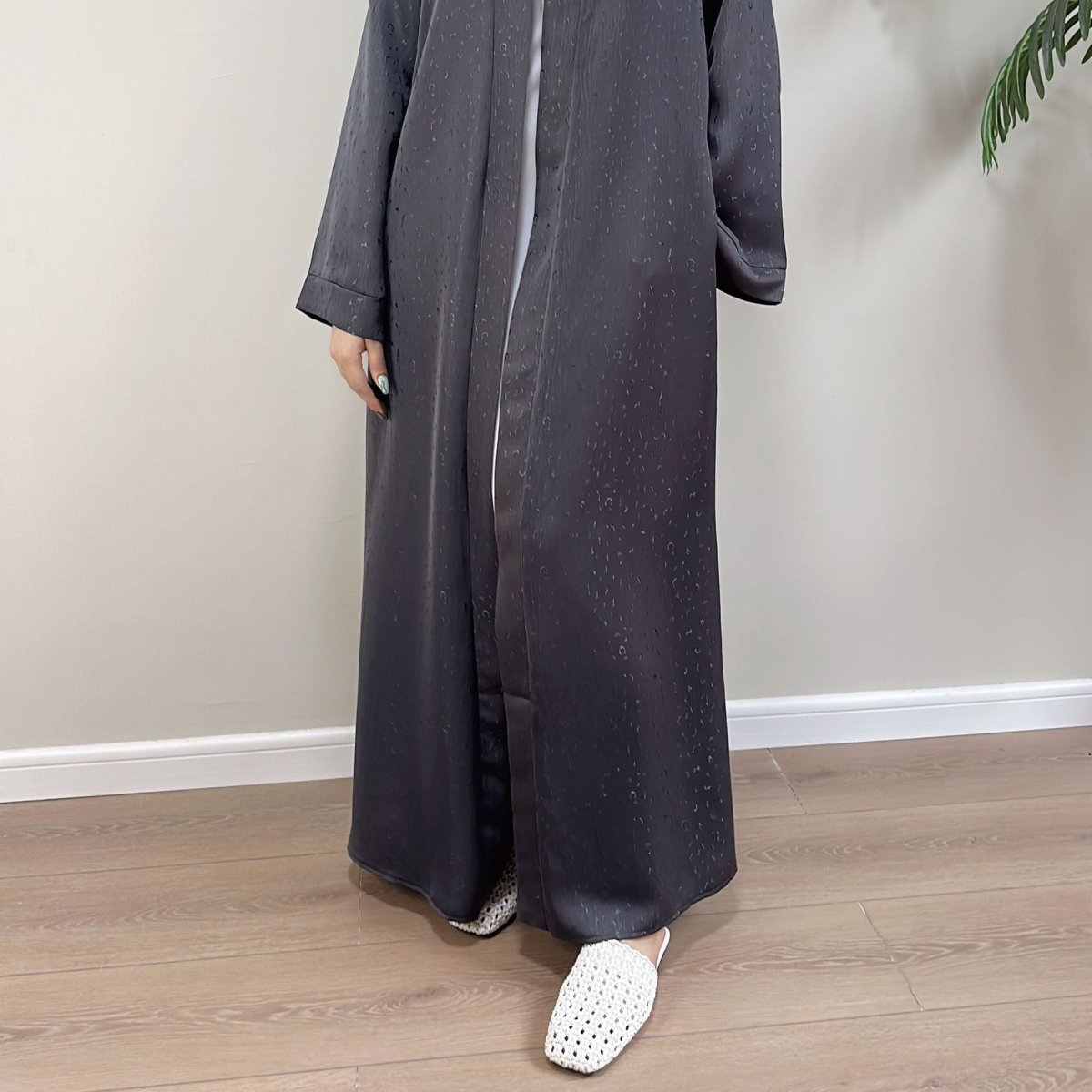 Modest Elegant Dress 3D Textured Printer with Flared Sleeves(MOA210)