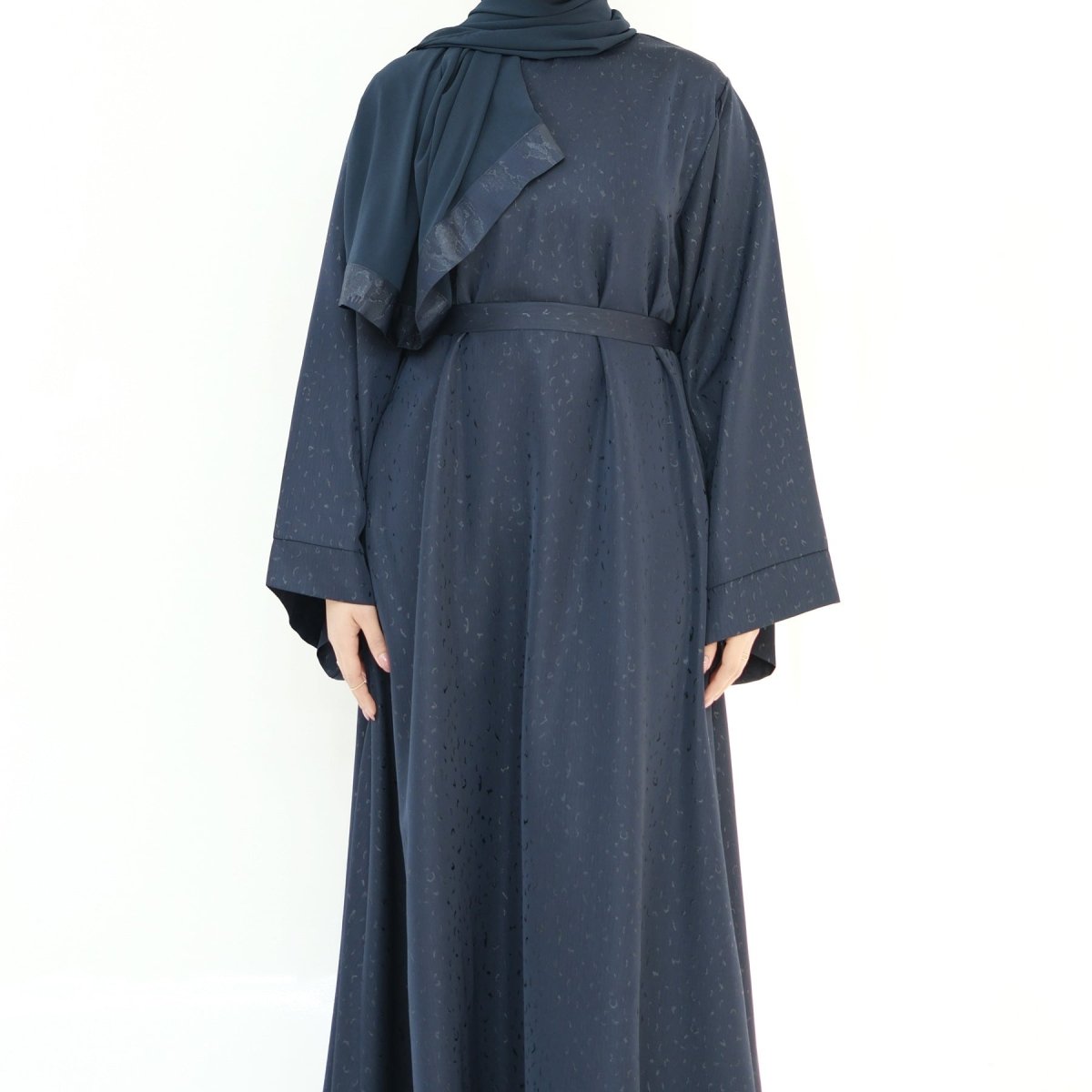 Modest Elegant Dress 3D Textured Printer with Flared Sleeves(MOA210)
