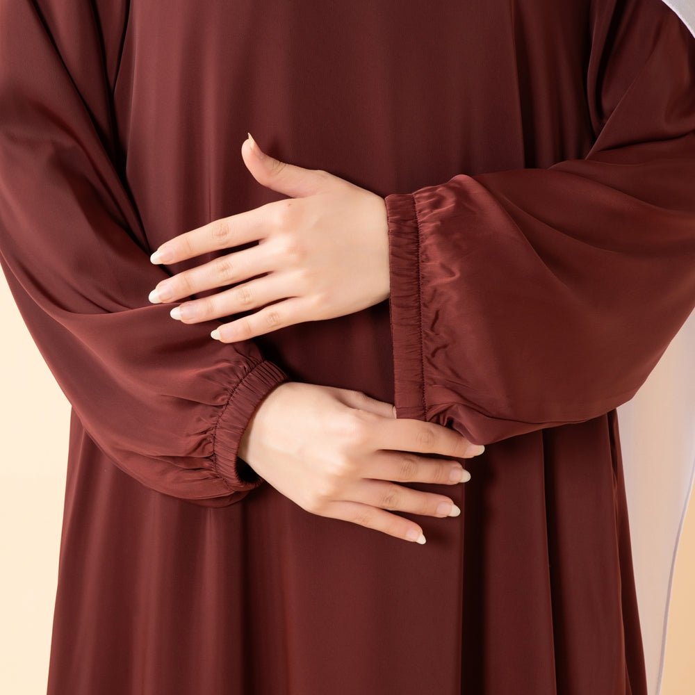 Modest Luxury Premium Satin Abaya | Umbrella Cut A-Line Abaya with Pockets (MA311)