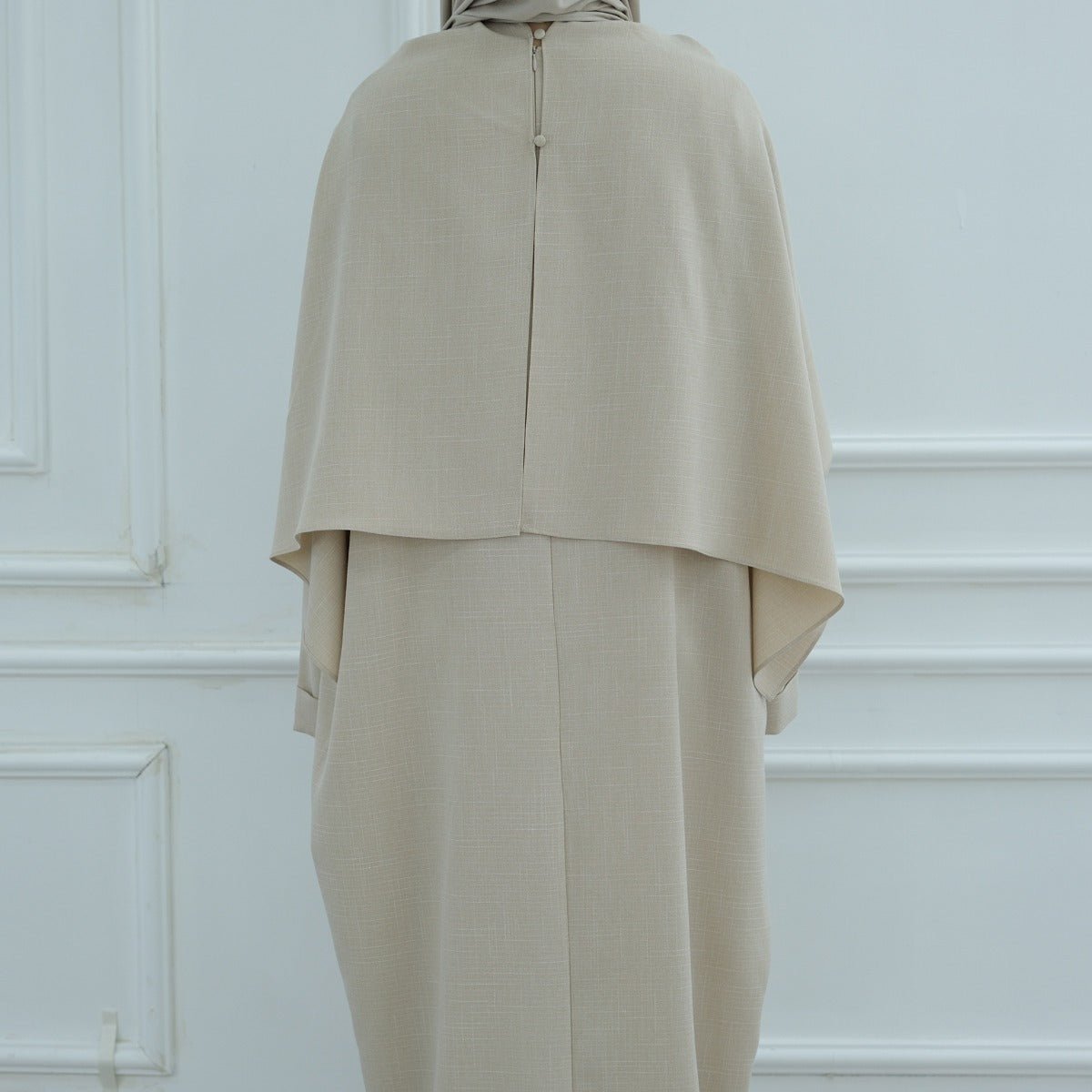 Modest Luxury Robe Dress Set | Premium Muslim Solid Color Two-Piece Abaya (MA249)