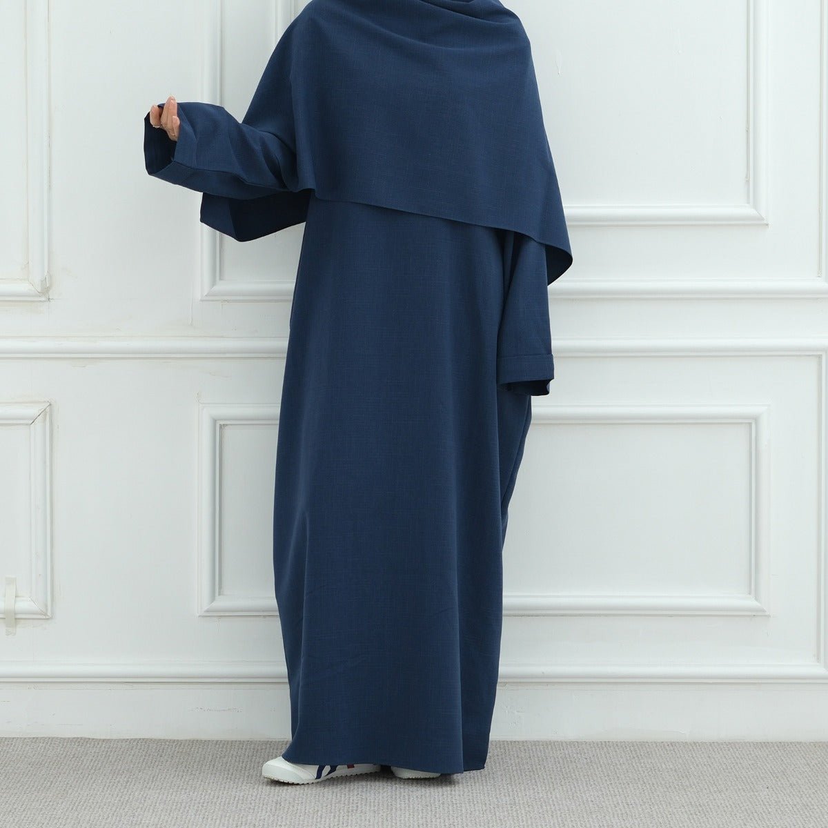 Modest Luxury Robe Dress Set | Premium Muslim Solid Color Two-Piece Abaya (MA249)