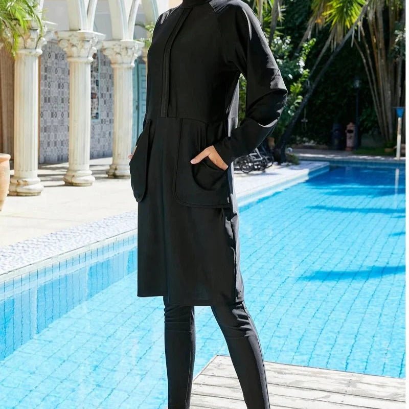 Modest Swimsuit For Muslima, Islamic Burkini Swim Suit, Islamic Swimwear With Hijab (MB021)
