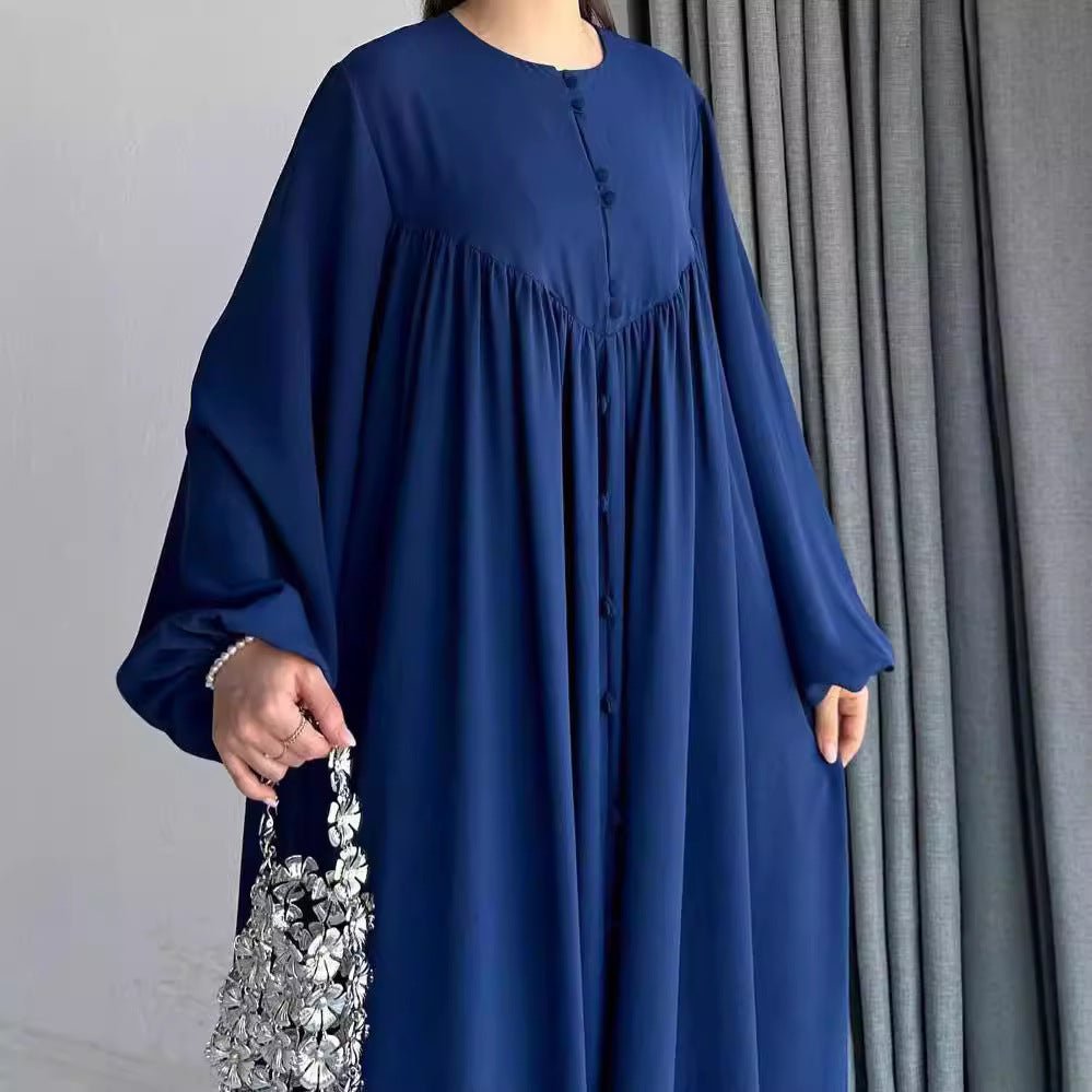 Modest Swinging sleeve Button-down Muslim Abaya (MA174)