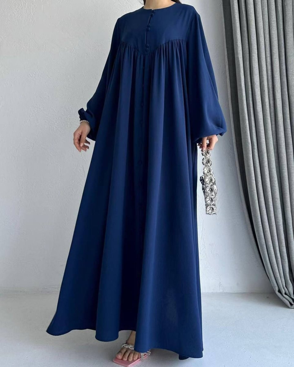 Modest Swinging sleeve Button-down Muslim Abaya (MA174)