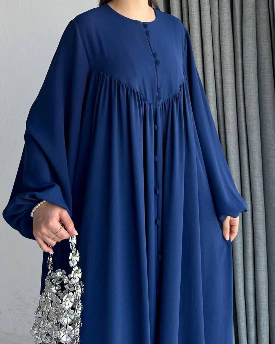 Modest Swinging sleeve Button-down Muslim Abaya (MA174)