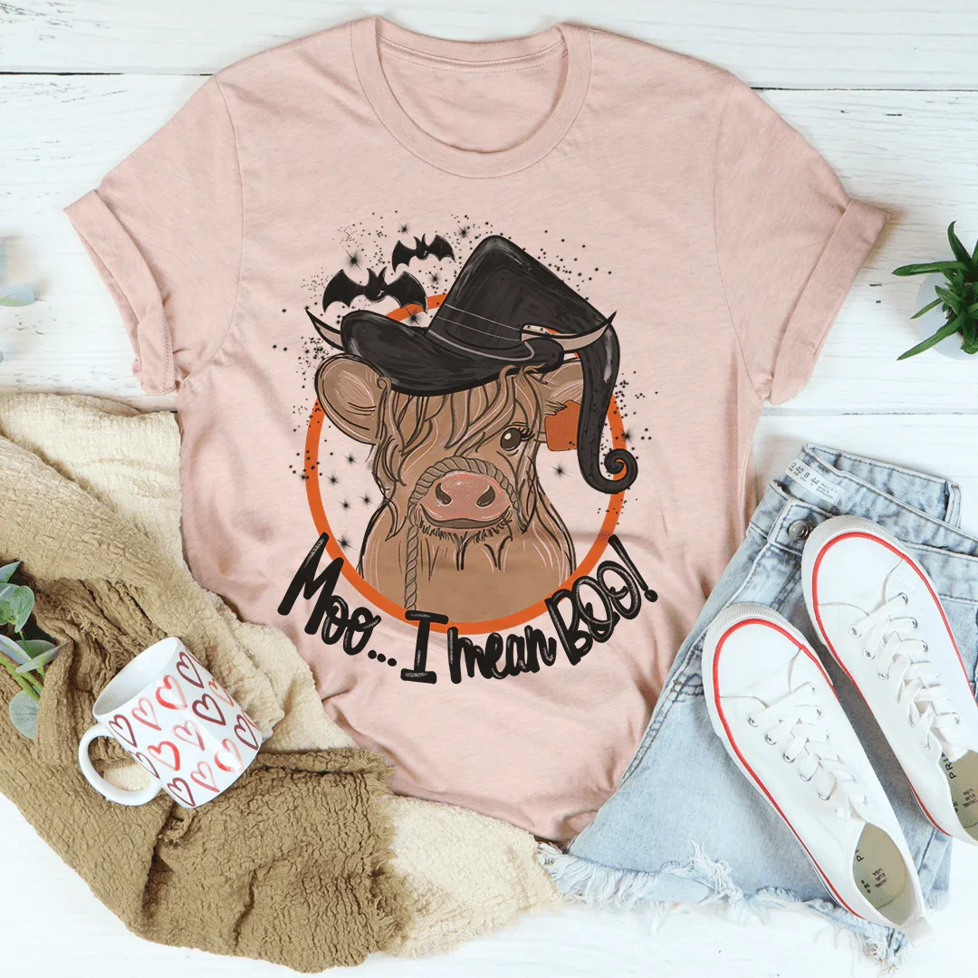 Moo I Mean Boo Cow Tee