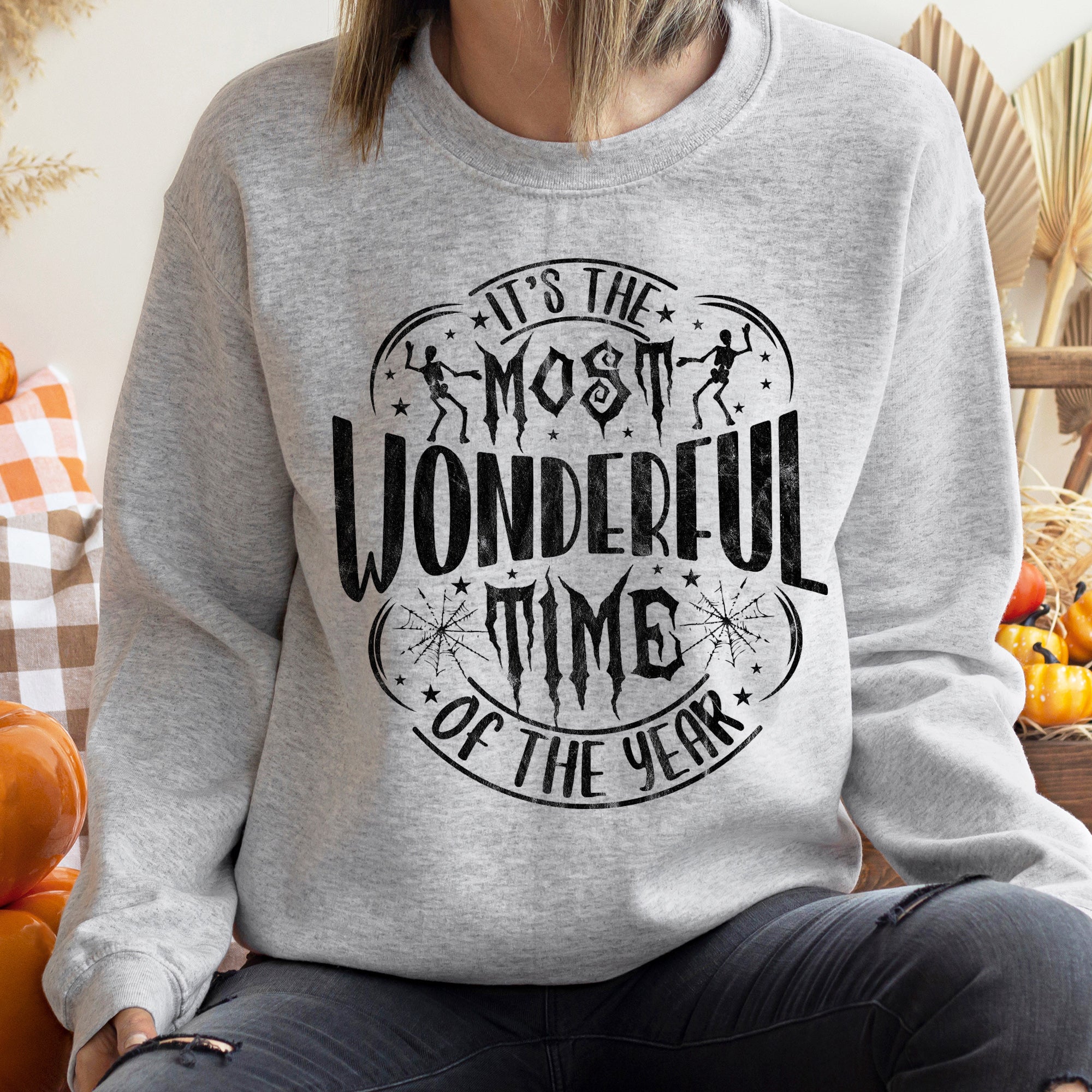 Most Wonderful Time Halloween Festive Edition Premium Cozy Classic Autumn Comfort Sweatshirt