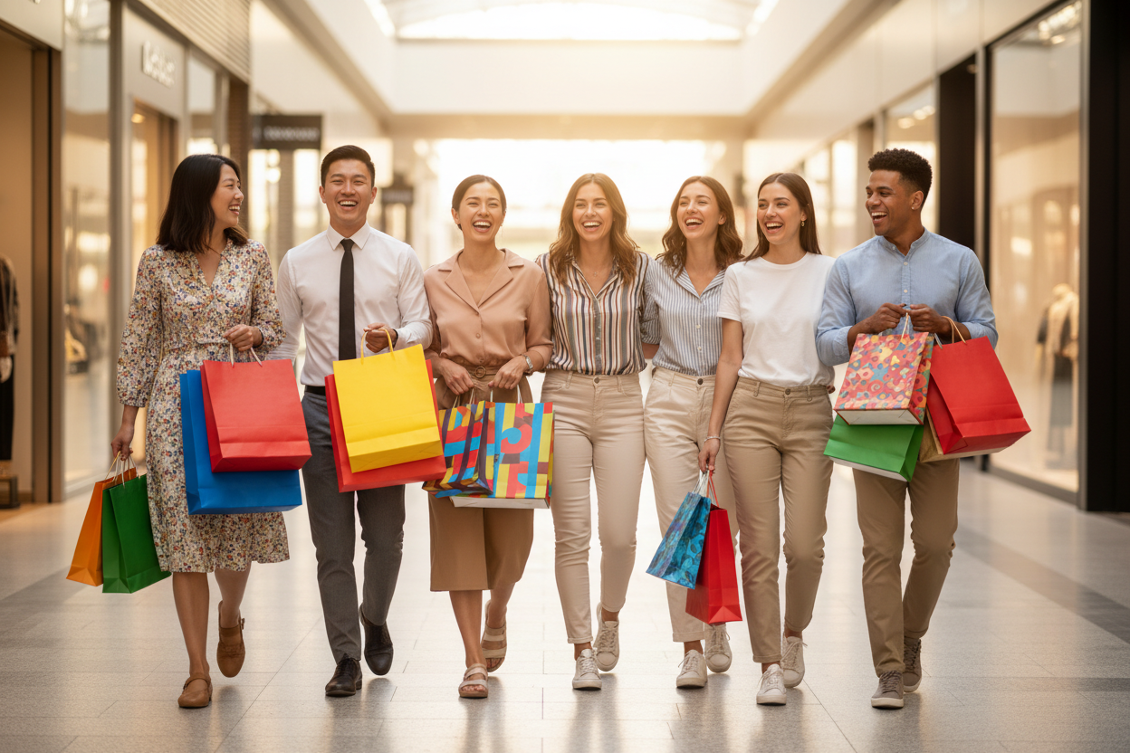 Moun ap fè achats