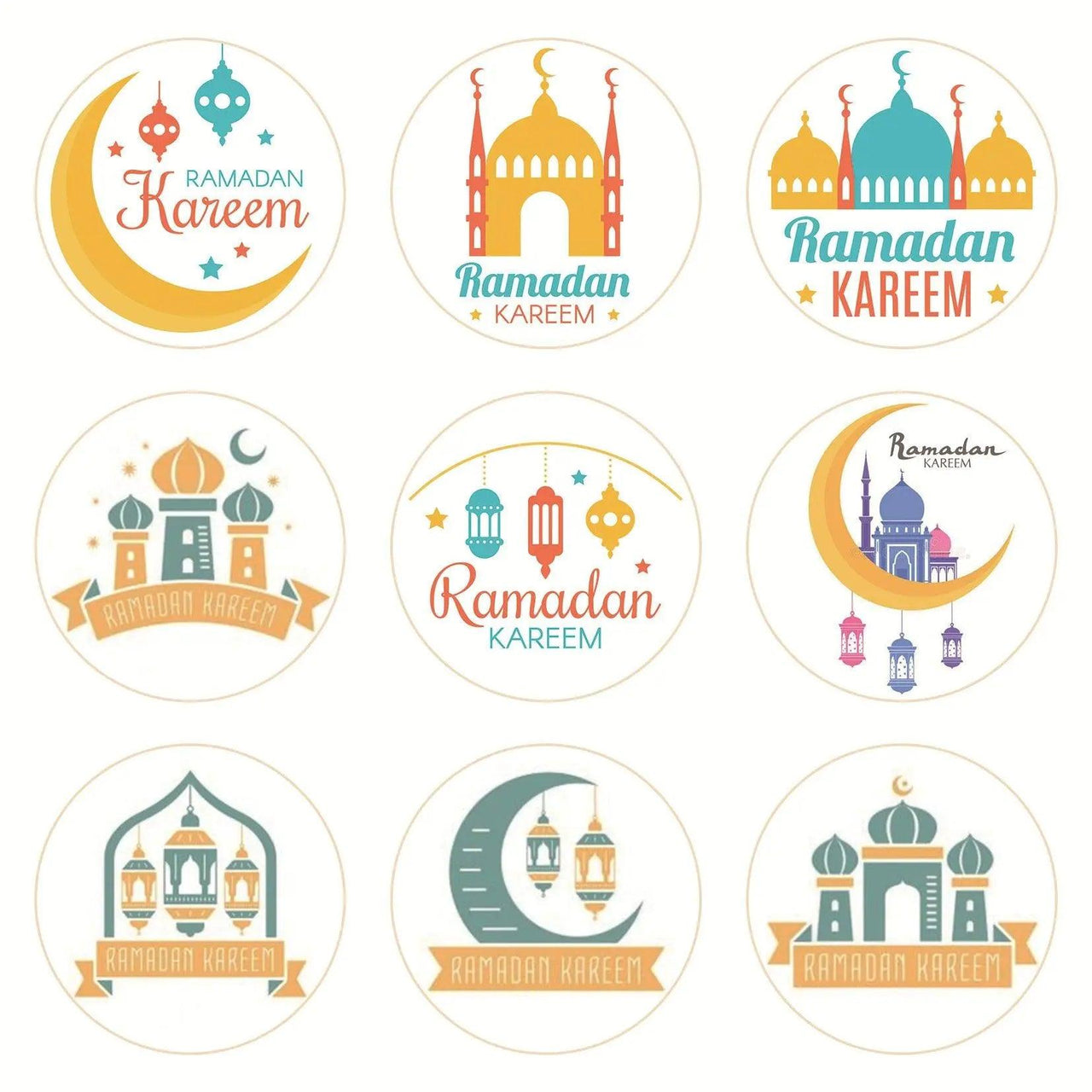 MR014 Ramadan Sticker, 90 Pcs Stickers Eid Mubarak Decoration