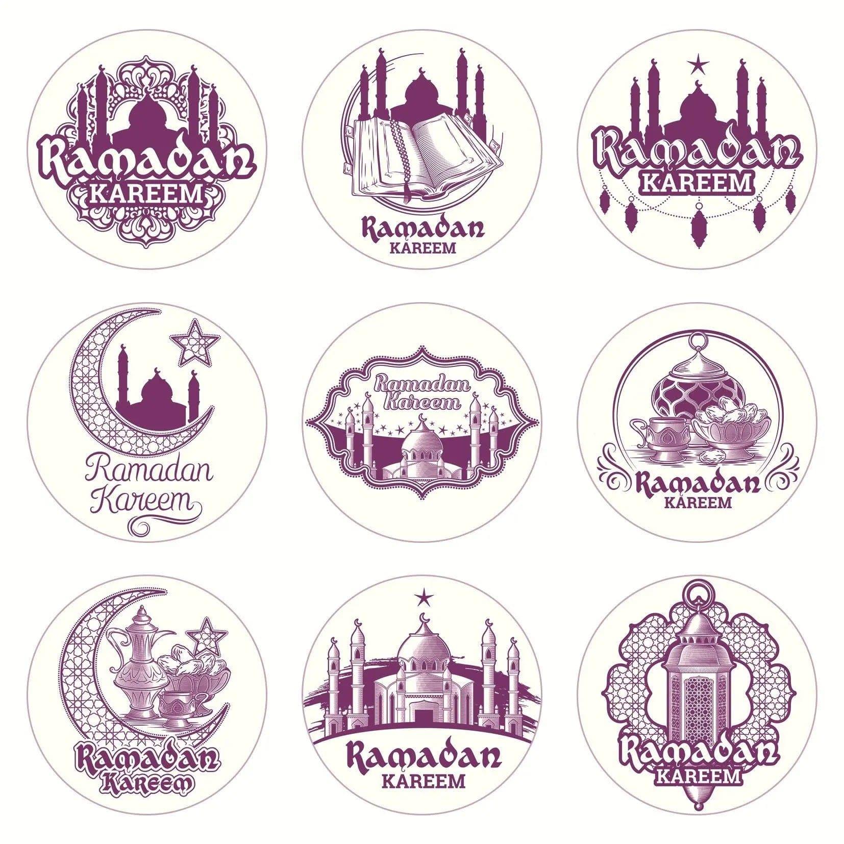 MR014 Ramadan Sticker, 90 Pcs Stickers Eid Mubarak Decoration
