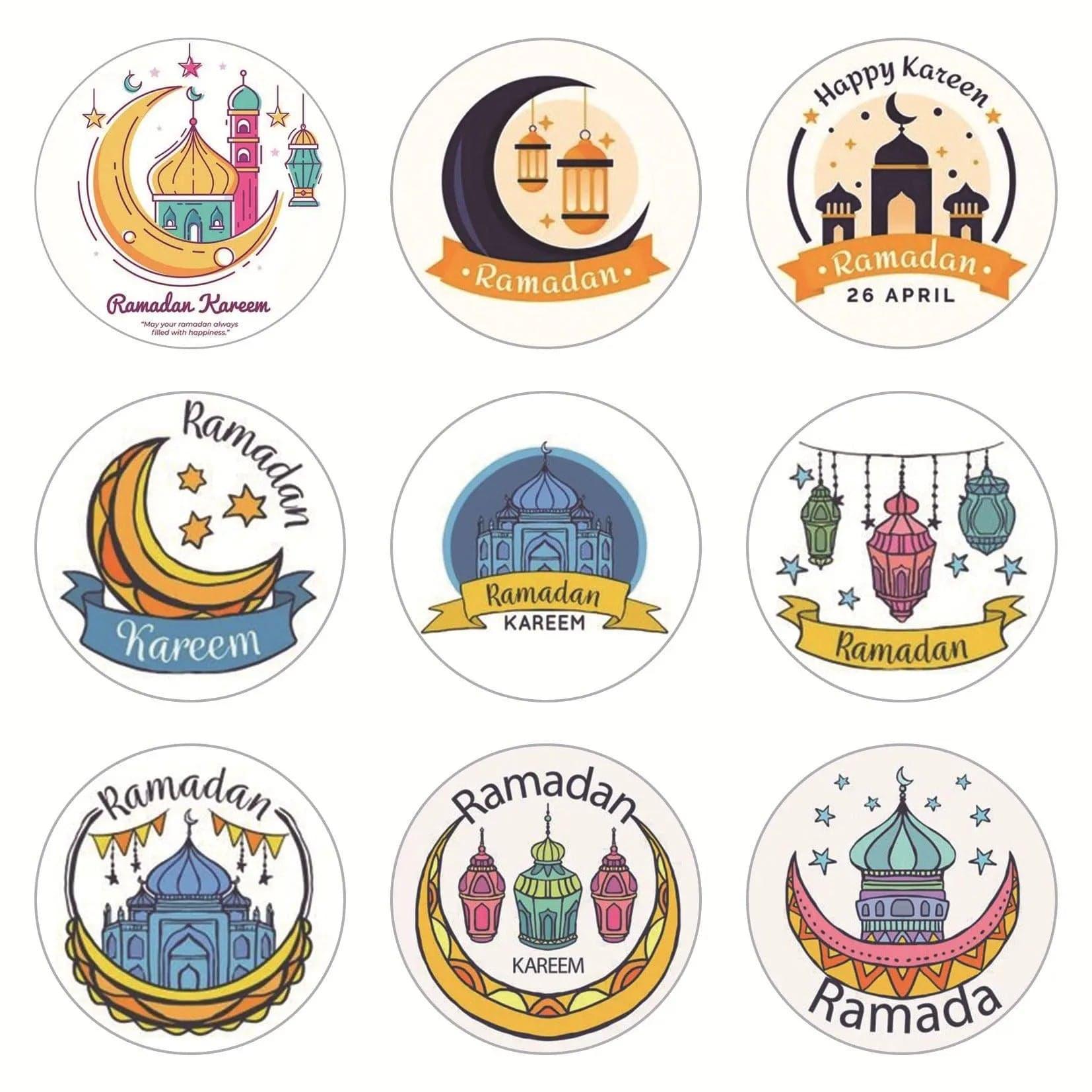 MR014 Ramadan Sticker, 90 Pcs Stickers Eid Mubarak Decoration