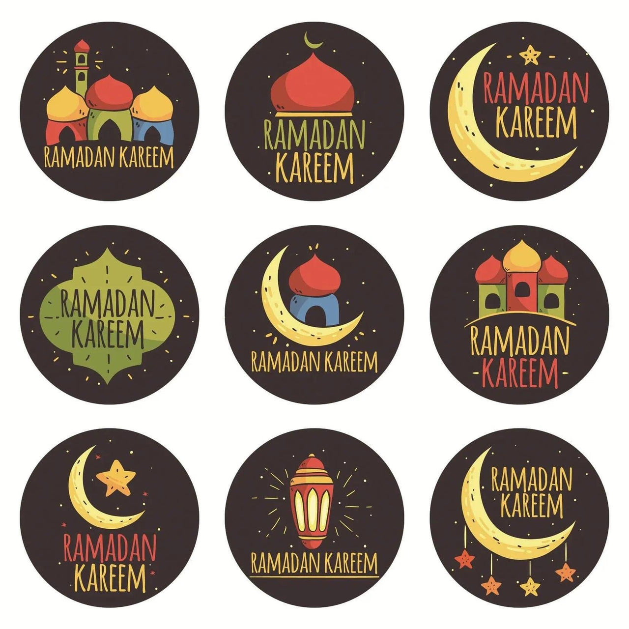 MR014 Ramadan Sticker, 90 Pcs Stickers Eid Mubarak Decoration