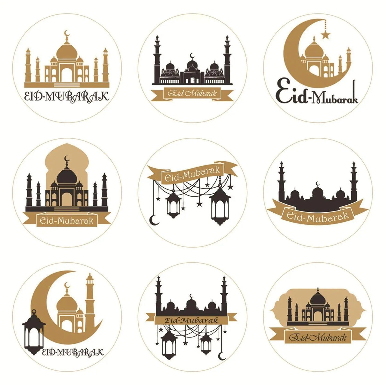 MR014 Ramadan Sticker, 90 Pcs Stickers Eid Mubarak Decoration