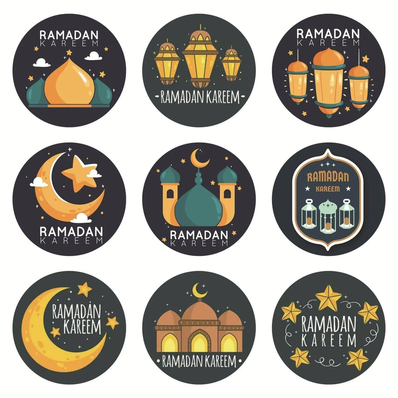 MR014 Ramadan Sticker, 90 Pcs Stickers Eid Mubarak Decoration