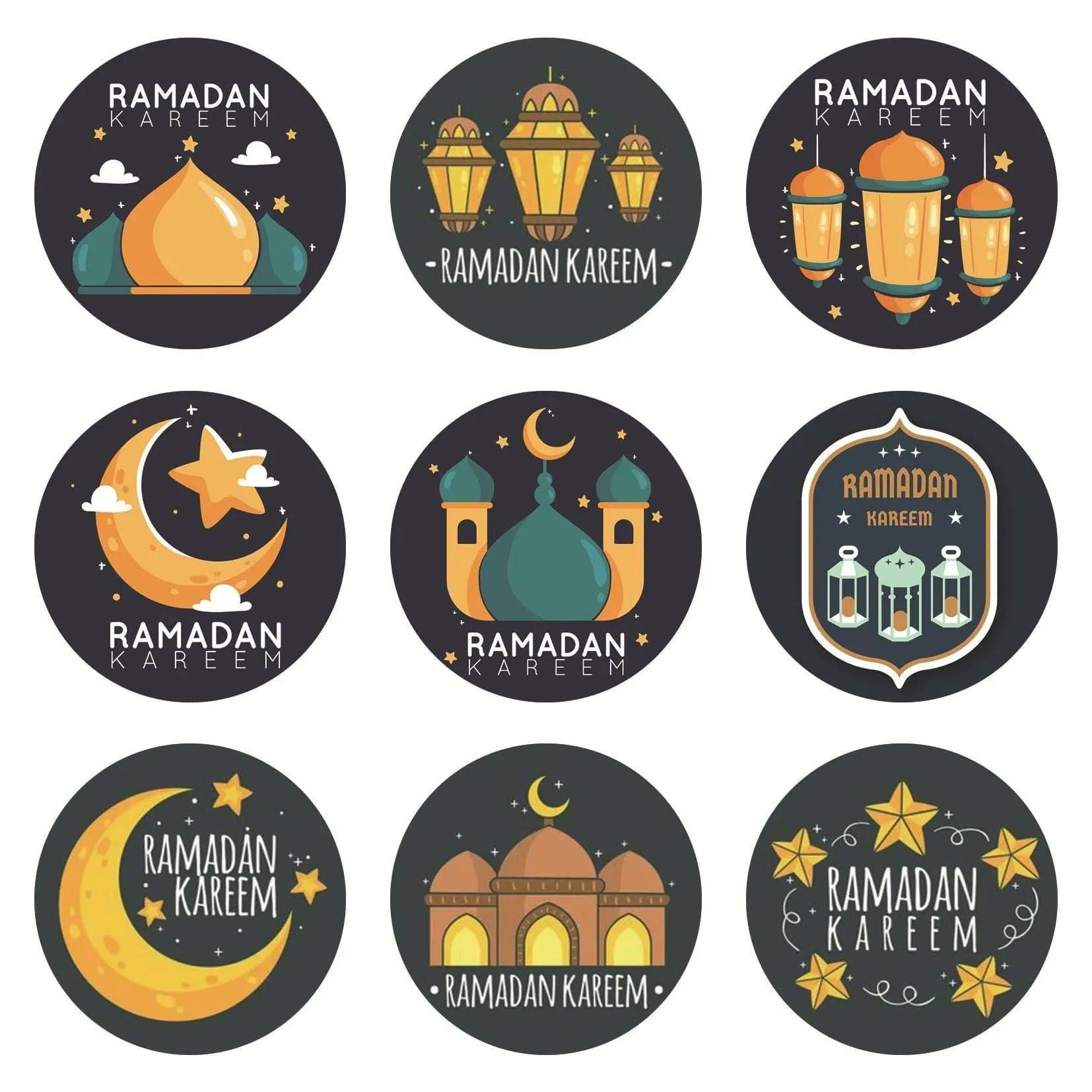 MR014 Ramadan Sticker, 90 Pcs Stickers Eid Mubarak Decoration