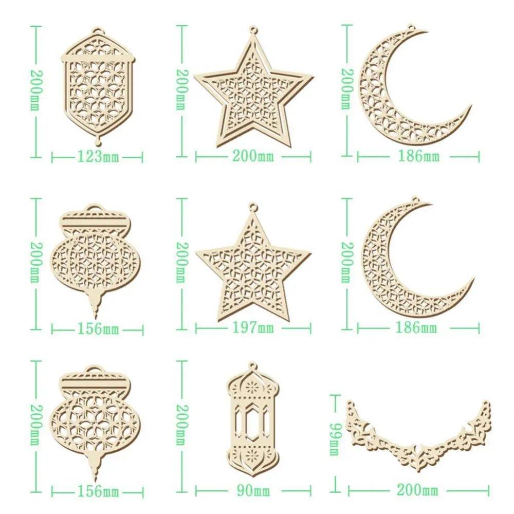 MR020  Wooden Ramadan & Eid Mubarak Decoration