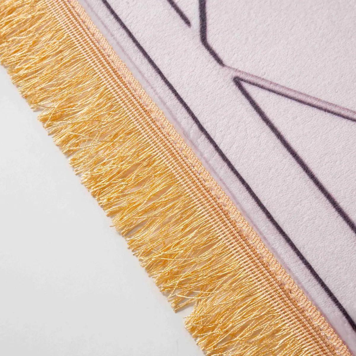 MR054 Thickened Sponge Printed Flannel Tassel Prayer Mat