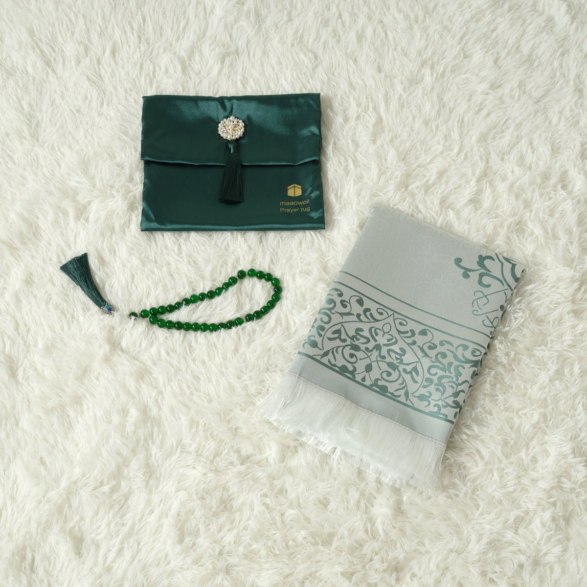 New Luxury Prayer Mat and Tasbeeh Set (MR056)