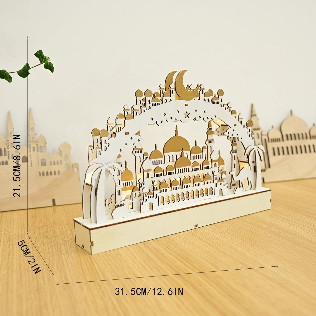 MR058 Wooden LED Atmosphere Decorative Moon Lamp
