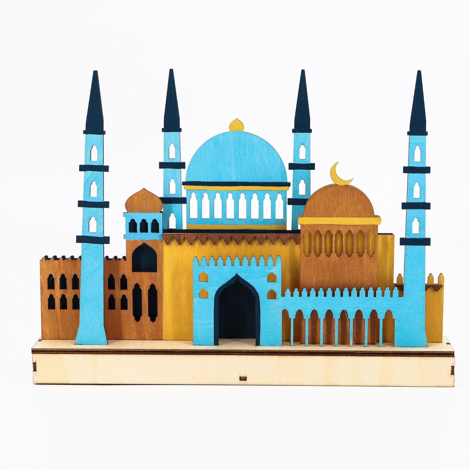 MR059 Wooden LED MASJID Shape Atmosphere Light